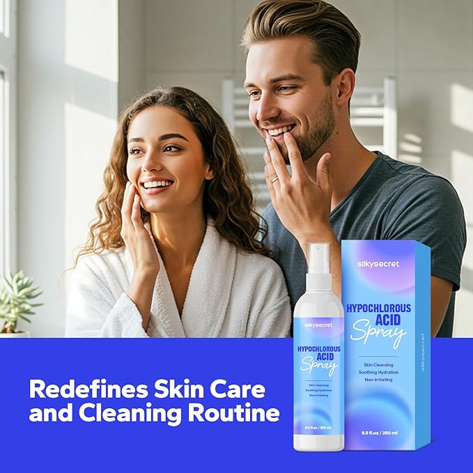 Hypochlorous Acid Spray (8.45 Fl Oz), Facial Spray for Skin Cleansing & Soothing, Hypoallergenic HOCL Sprays for Face & Eyes, All-Purpose Cleaner for Sensitive Skin Care