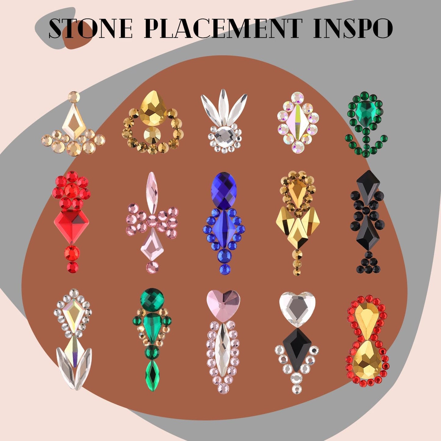 2750Pcs AB Glass Nail Rhinestones 240Pcs Multi Shapes Flatback Nail Gems + 2510Pcs 1.5-4mm Round Crystal, Manicure Nail Charms Diamond Gemstones for Acrylic Nails Decoration