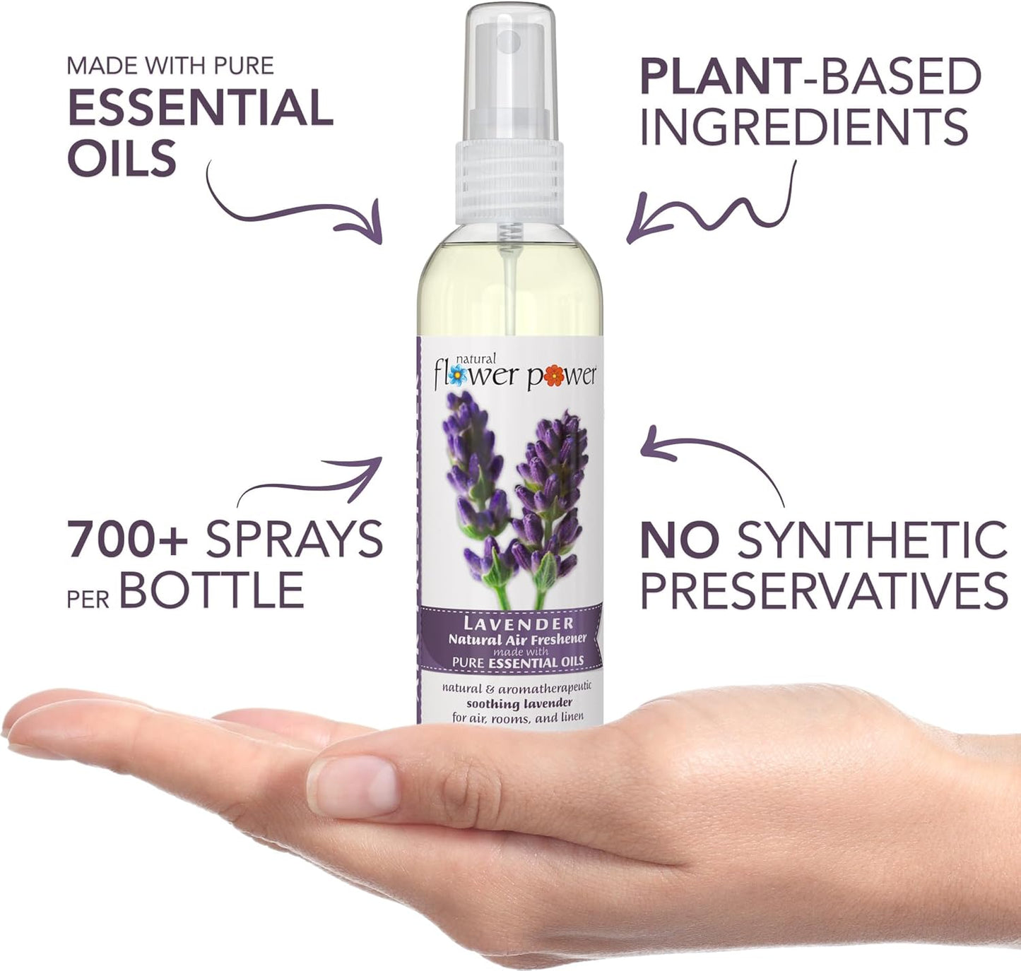 Air Freshener Spray - Odor Eliminator w/Essential Oils - Home, Car & Fabric - Cruelty Free & Vegan - Variety Pack - Lavender + Lemongrass + Peppermint & Lemon - 3 x 4 fl oz