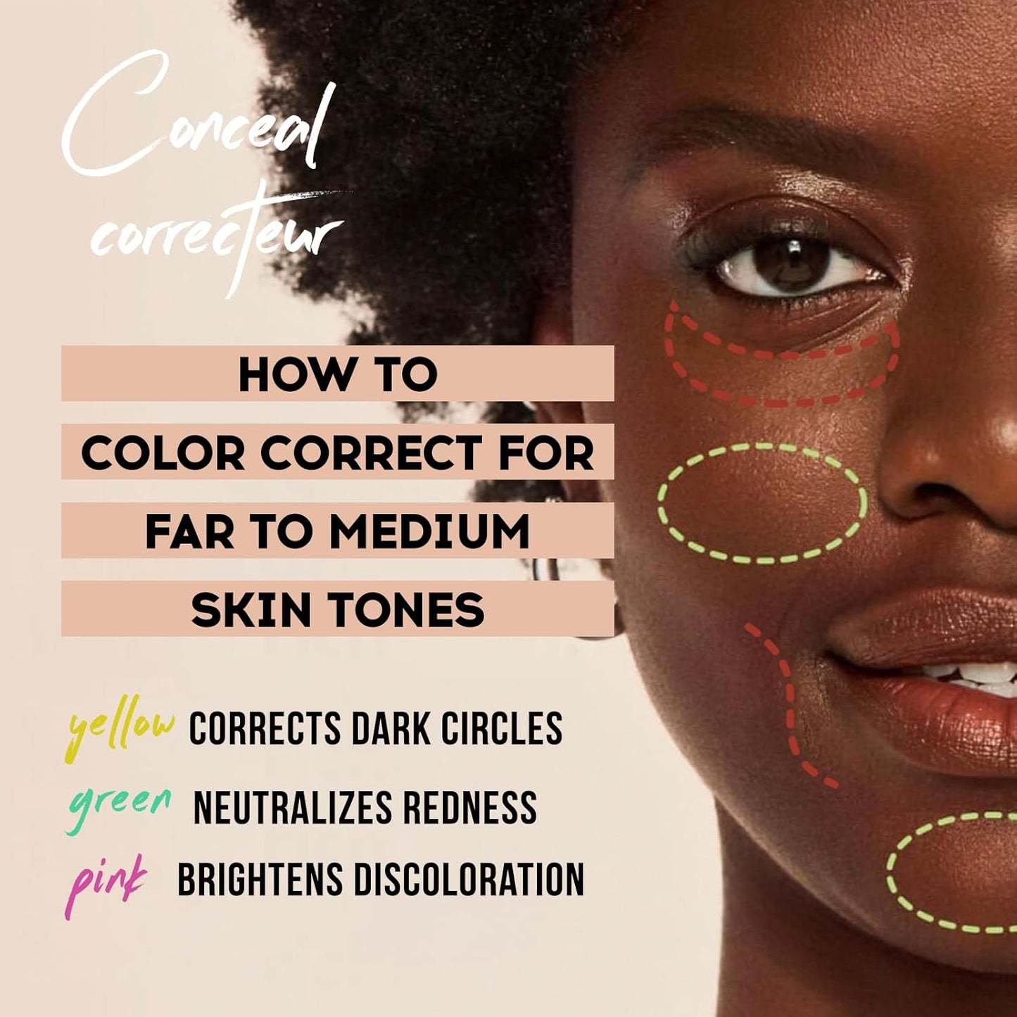 Color Liquid Contour, HD Studio Skin Flawless Water-Based Concealer, Color Corrector for Dark Circles, Lightweight, Brightening Moisturizing Corrector De Ojeras, Under Eye Concealer, 04