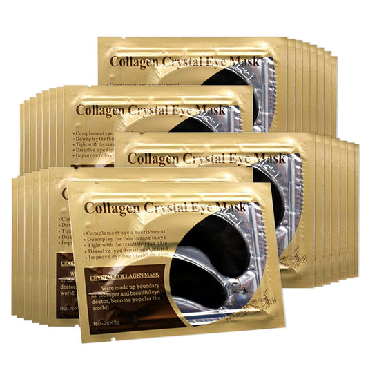 Permotary 30 Pairs Gel Collagen Eye Pads,Crystal Collagen Under Eye Mask for Moisturizing,Reducing Fine Lines&Dark Circles& Puffy Eyes Under Eye Patch for Women Men, Black