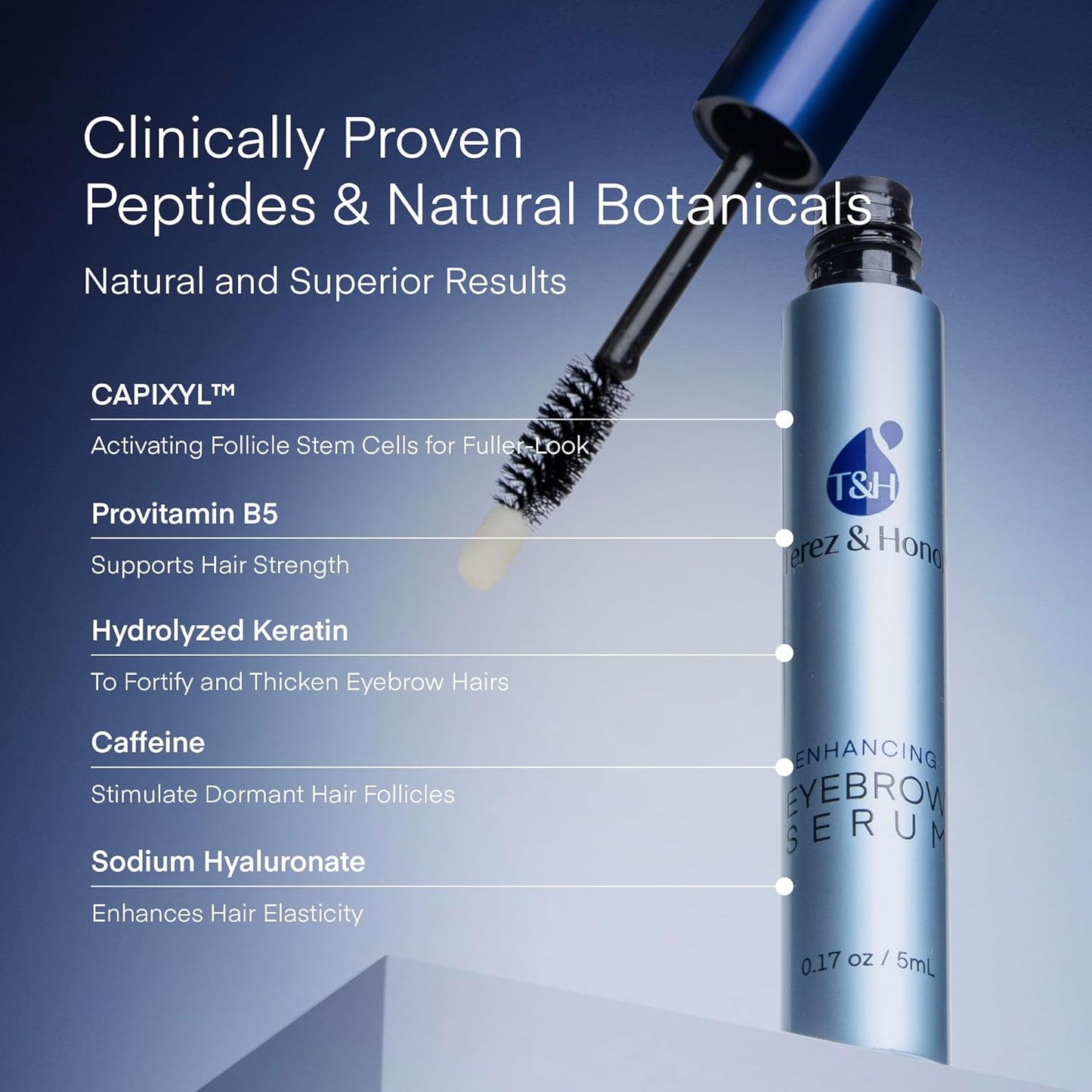 Eyebrow Growth Serum - Natural Eyebrow Serum and Enhancer for Thicker Brows and Grow Bows Faster, Longer, Fuller - 5mL