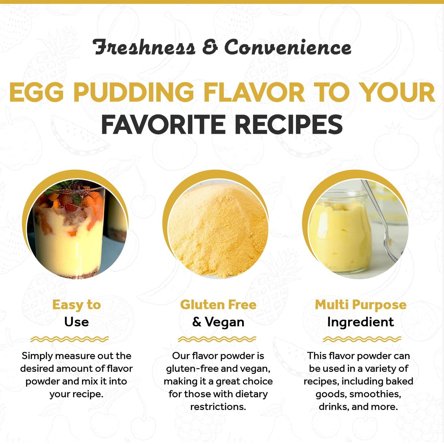 Fanale Premium Egg Pudding Bubble Tea Flavoring Powder | Perfect for Baking, Smoothies, Desserts and Drinks | Instant Flavoring Powder for Boba Milk Tea - 2.2 Pounds (Pack of 20).