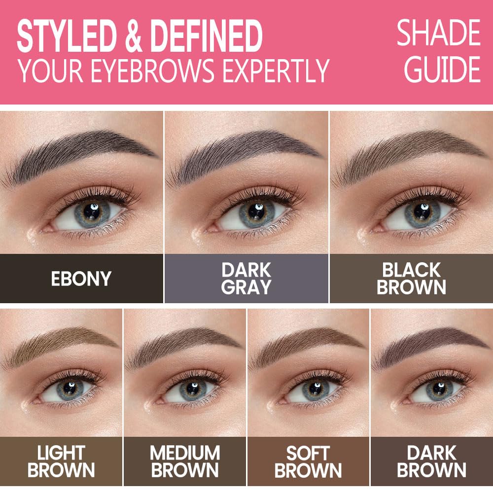 3Pcs Waterproof Eyebrow Pencil, Professional Makeup Micro Brow Pencil, Double-ended ultra-fine eyebrow pencil, Ultra-Fine Mechanical Pencil (3, 05#Medium Brown)