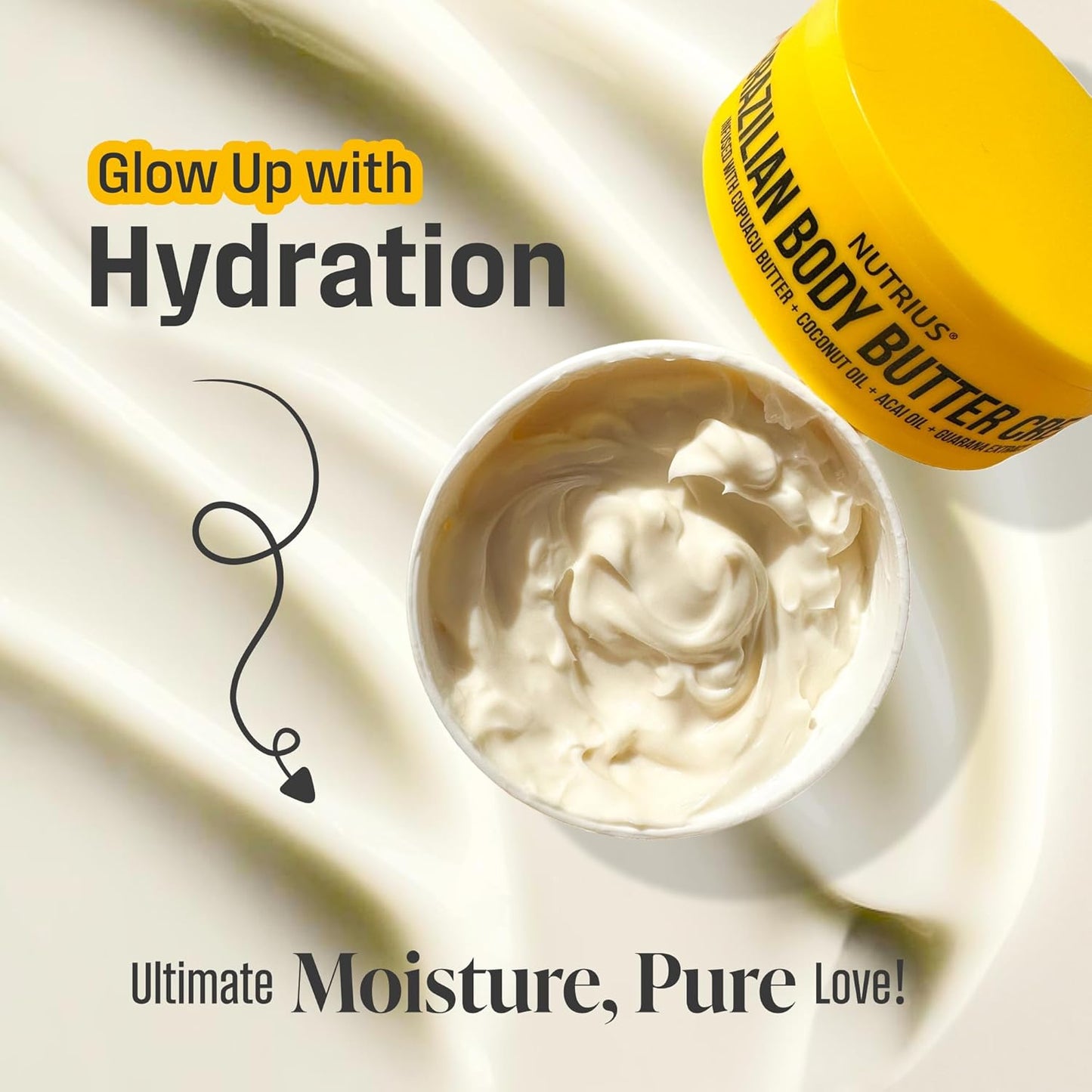 Nutrius Brazilian Body Butter Cream, 6 FL OZ