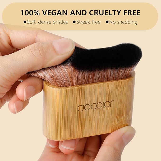 docolor Self Tanner Brush Large Body Makeup Brush, Soft Vegan Tanning Brush no stripes, for Foundation, Self-tanner, Bronzer, Self Tan Back Applicator Body + Face Self-Tan Blending Brush Gift Box