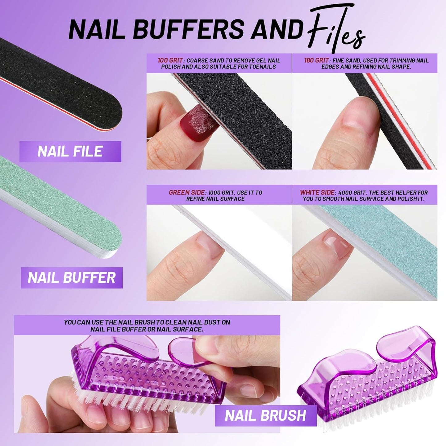 FANDAMEI Nail Care Kit, Nail Buffers and Files, Nail Cuticle Tools Kit, Nail Manicure Tools, Finger Nail File Set, Nail Buffer Block, Nail Cuticle Nippers, Ingrown Toenail Tools, Nail Care Tool Kit