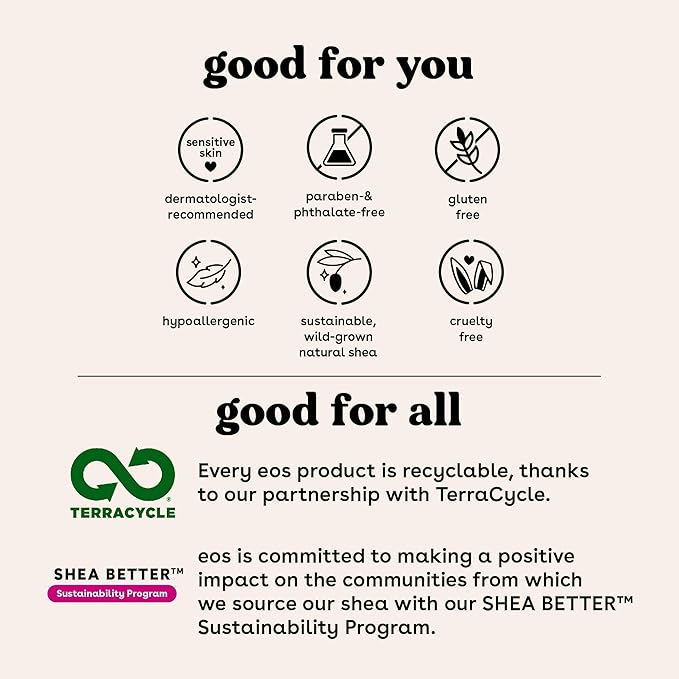 eos 100% Natural Lip Balm- Vanilla Mint, All-Day Moisture, Made for Sensitive Skin, Lip Care Products, 0.25 oz