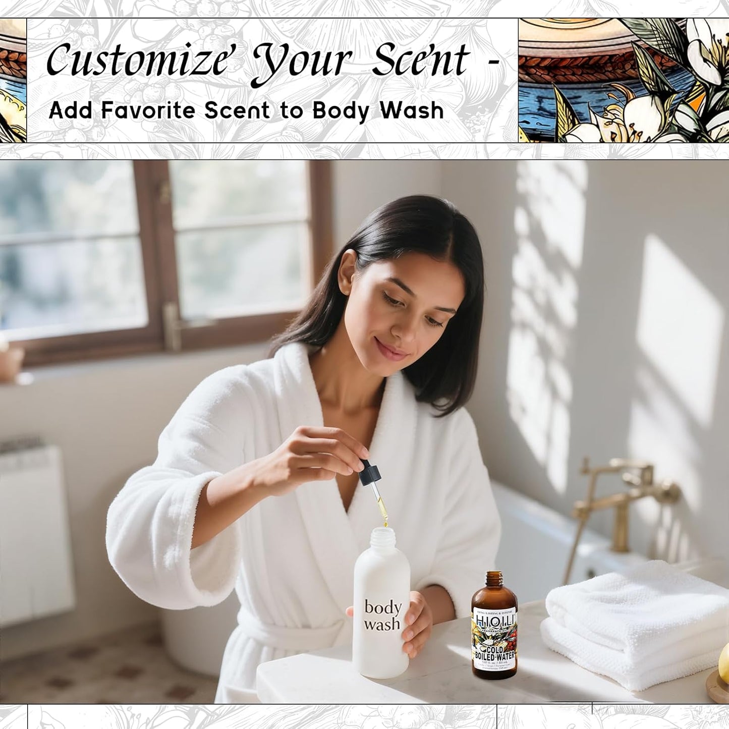 HIQILI Cold Boiled Water Fragrance Oil for Home Diffuser, Great for Making Candle, Soap, Body Wash, DIY Multipurpose Room Spray- 5.07 Fl Oz