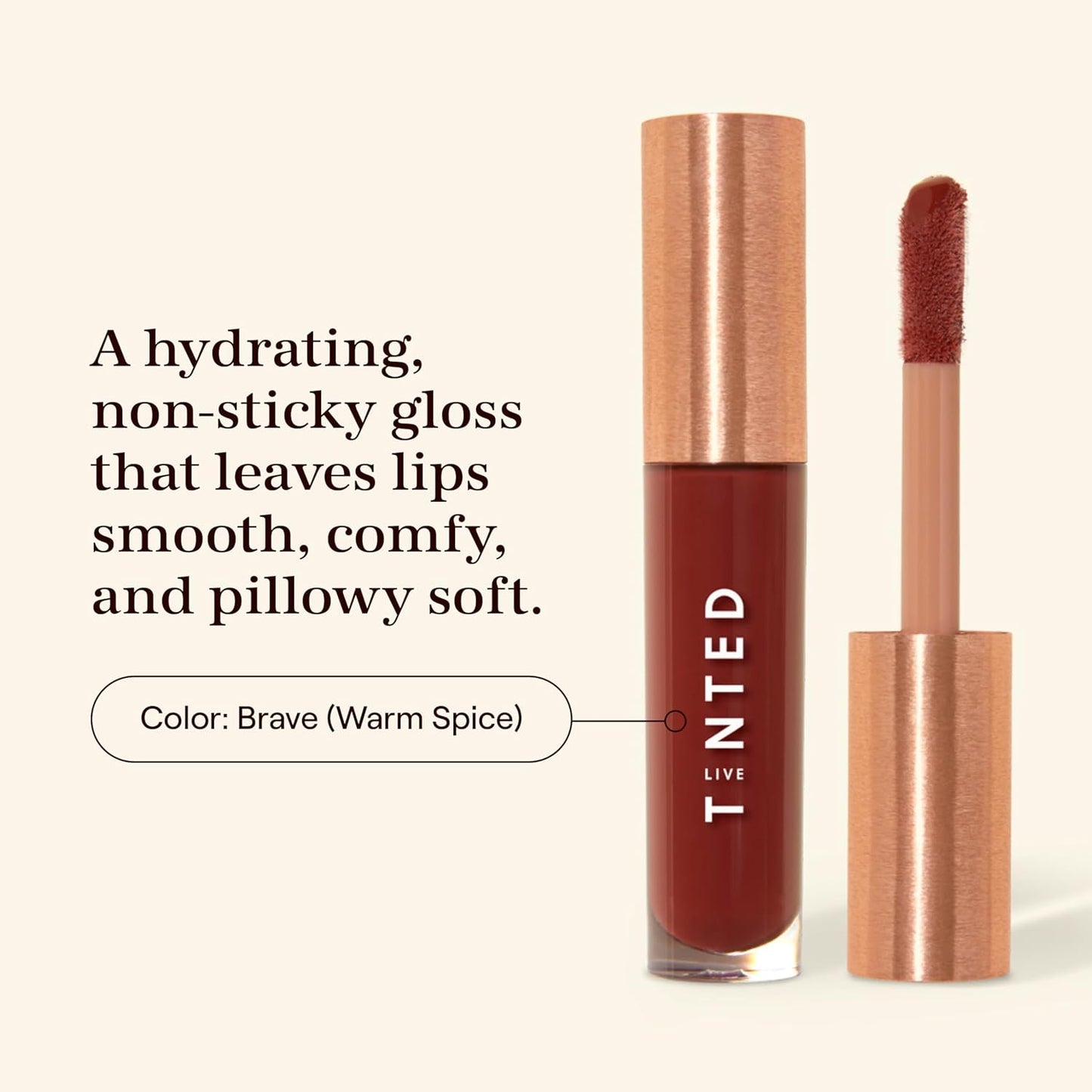 Live Tinted Huegloss High-Shine Lip Gloss - Hydrating, Non-Sticky, Moisturizing Lip Gloss with Hyaluronic Acid, Coconut Oil, and Shea Butter For a Soft Barrier & Seals in Moisture - Warm Spice