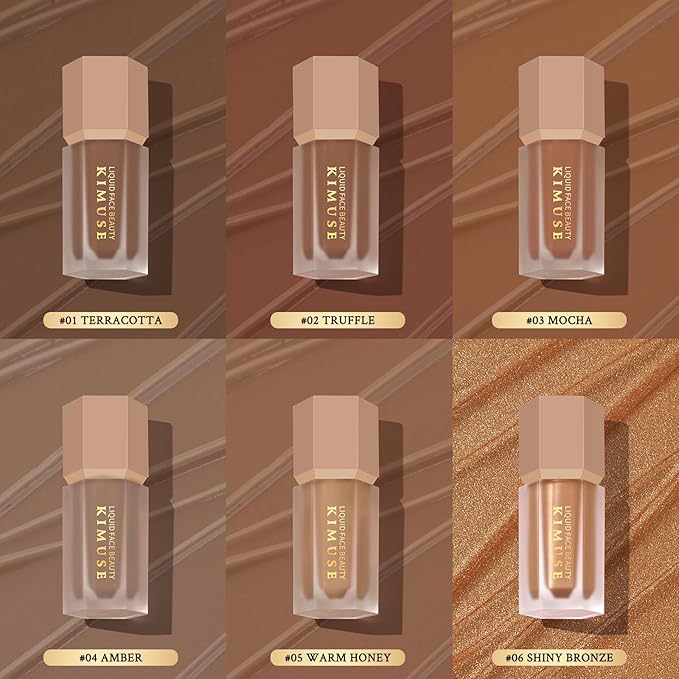 KIMUSE Soft Liquid Contour Stick, Glow Liquid Cream Bronzer, Weightless, Long-Wearing, Smudge Proof, Natural-Looking, Blendable, Bronzer Makeup