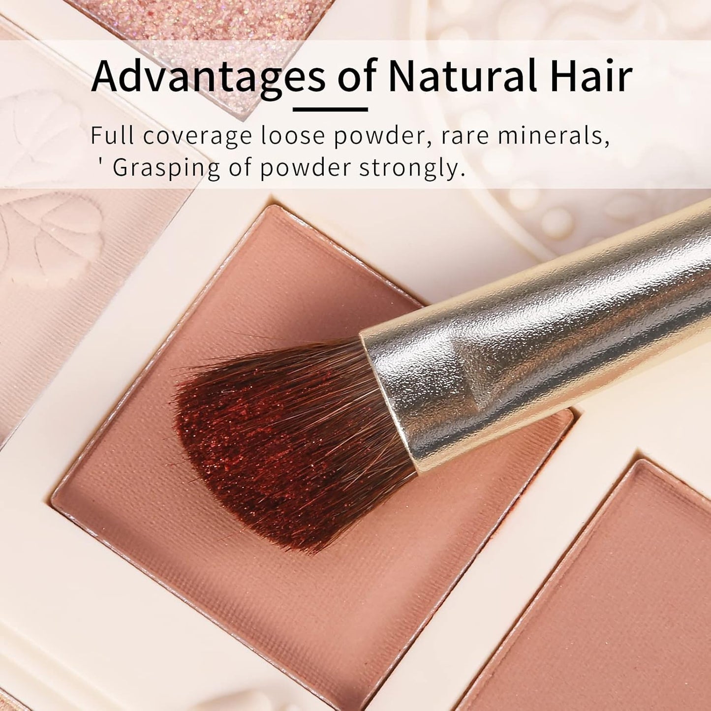 Natural Pony Hair Eye Shadow Brush by ENZO KEN, Small Nose Contour Brush, Angled Eyeshadow Brush, Angled Eye Shadow Brush, Single Eyeshadow Brush, Eye Brushes, Eyeshadow Blending Brush. (Gold, E202)
