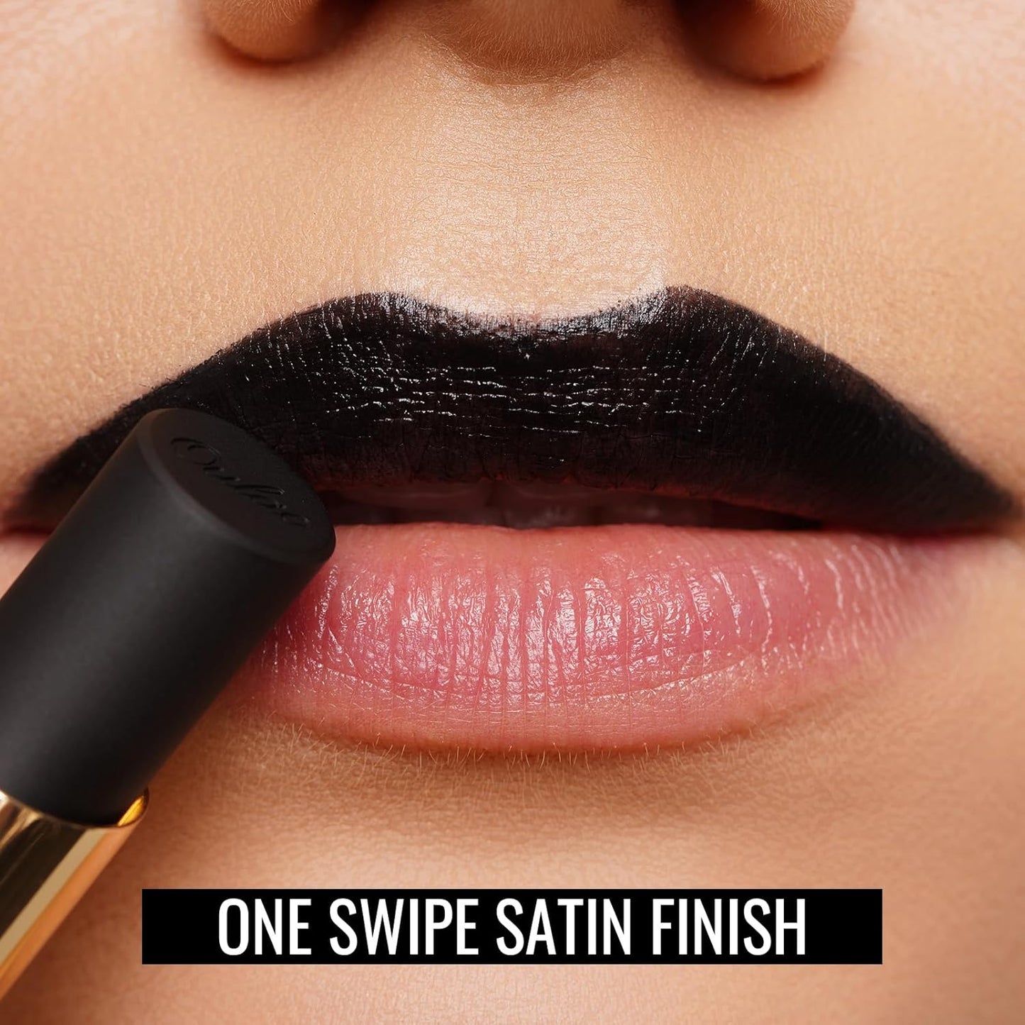 Oulac Black Lipstick for Women, Halloween Matte Lipsticks, Full Coverage Lip Color, Satin Matte Finish, Cream Texture, Hydrating, Infused with Hyaluronic Acid, Vegan & Clean Beauty 4g SG16