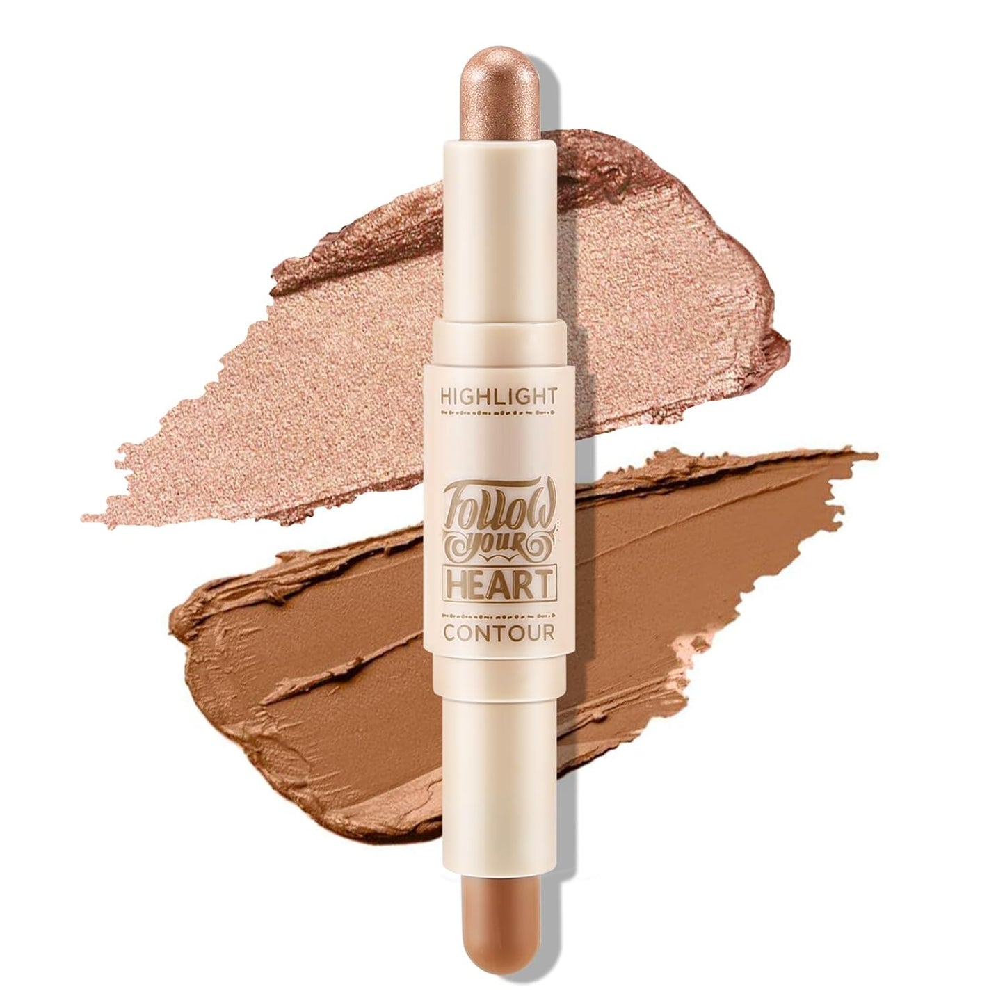 Boobeen 2 in 1 Contour Stick, Cream Bronzer Highlighter, Eyeshadow Pencil, Long-Lasting and Waterproof for All Areas of the Body