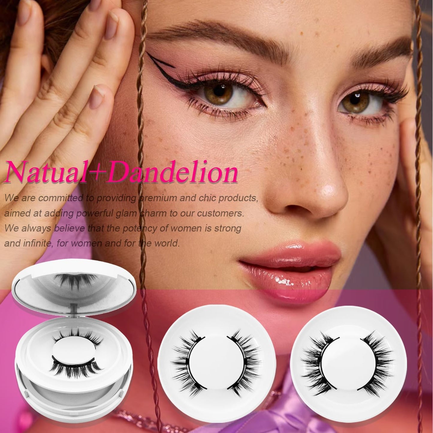 Elara Craft Magnetic Eyelashes with Applicator, Magnetic Eyelashes Without Eyeliner，Reusable Glue-Free Natural Look Eyelashes Kit Easy to Wear and Remove