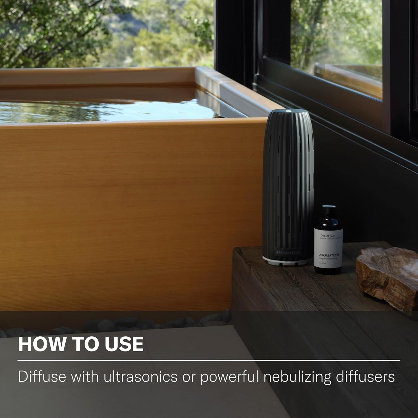 AromaTech Love Affair Aroma Essential Oil Blend: Luxury Hotel Inspired Aromatherapy with Jasmine, Saffron, Cedar & Amber for Ultrasonic Diffusers & Nebulizers - 0.3 fl oz, 10 mL