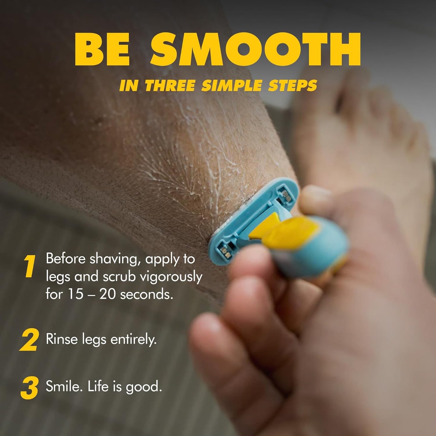 Exfoliating Leg Scrub for Men with Bamboo & Coconut Extract - Fights Ingrown Hairs and Dead Skin Buildup for a Smoother Shave - Aloe Vera & Pumice Formula - 6 Fl Oz