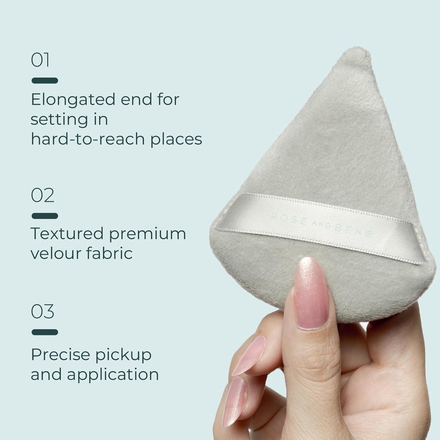 Rose and Ben Beauty Setting Puff | Flawless Undereye Concealer & Powder Application | Professional Makeup Blending Puff - Set of Two