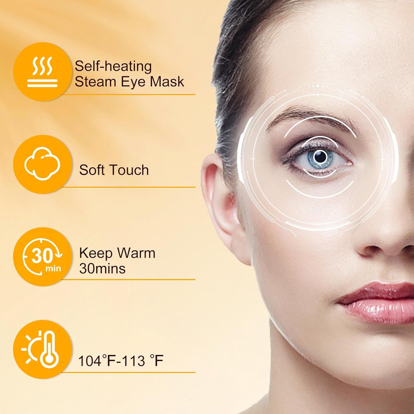 XPCARE 32 Pack Steam Eye Masks for Dry Eyes, SPA Warm Sleep Eye Mask, Disposable Heated Eye Mask for Dark Circles, Puffy Eyes, Relief Stress Eye Fatigue(Chamomile)