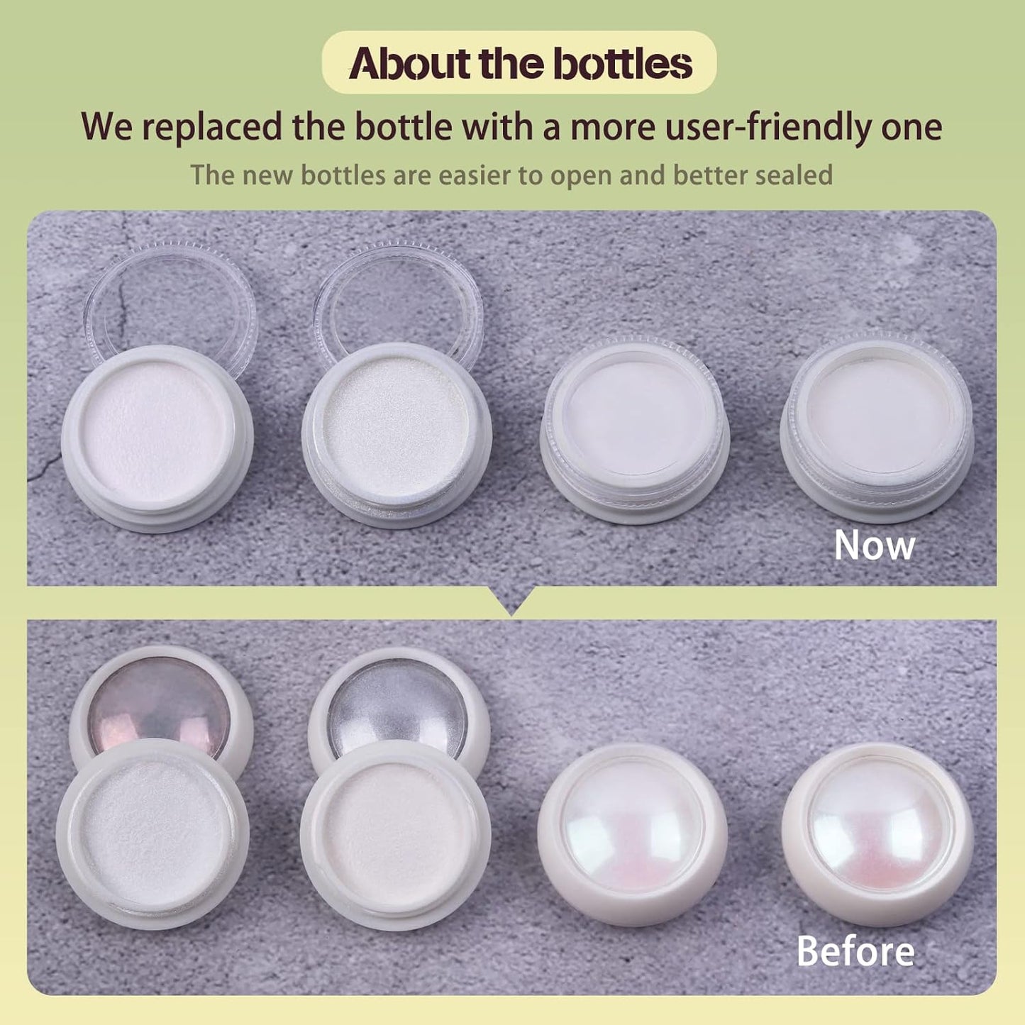 Artdone 4 Jars Chrome Nail Powder Metallic Mirror Effect Pigment Chrome Iridescent Aurora Nail Glitter Mermaid White Pearl Glitter Dust Kit for Gel Polish Nail Art Decoration, Resin Craft