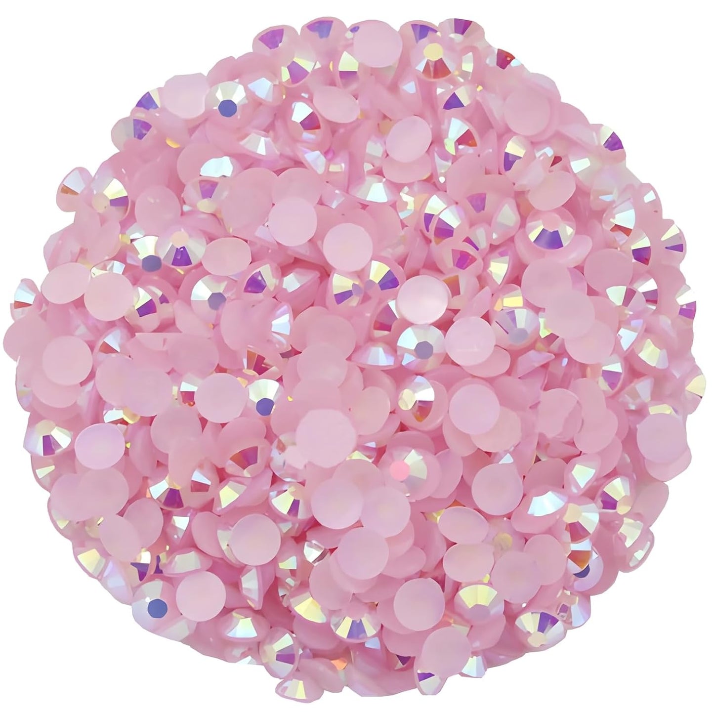 4500 Pcs SS6 2mm AB Flatback Rhinestones for Nails Art Crafts Glitter Round Shine Gems Crystals DIY Clothes Shoes （Light Pink AB）