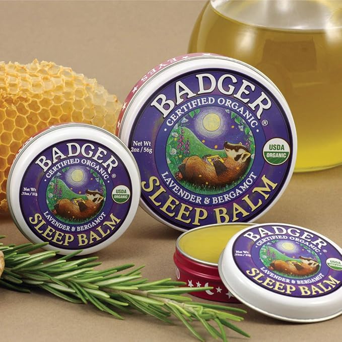 Badger - Sleep Balm, Lavender & Bergamot, Natural Sleep Balm, Scented Relaxing Balm for Children and Adults, Calming Night Balm, Organic Sleep Balm, 0.75 oz (3 Pack)