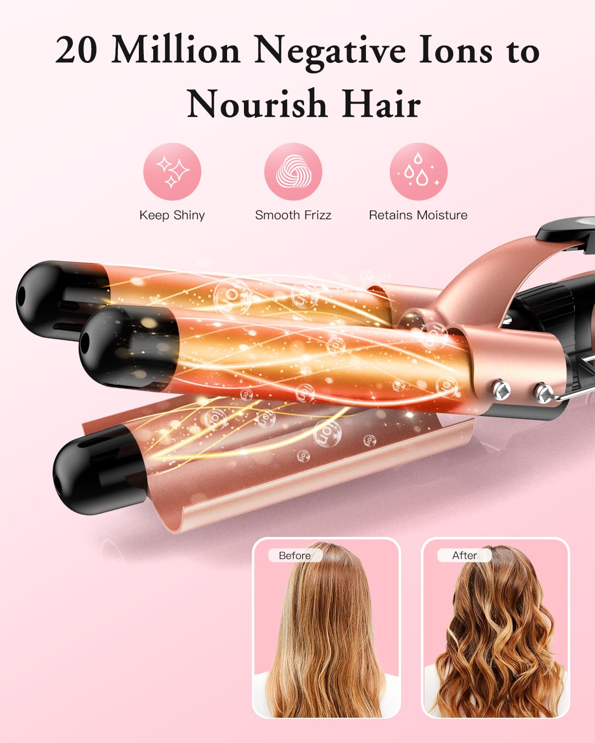 BESTOPE PRO 5 in 1 Curling Iron, Curling Wand Set with Negative Ion Thermal Brush and 4 Interchangeable Ceramic Curling Irons (0.35“-1.5”), Fast Heating Crimper Hair Tool in All Hair Type, Women Gifts
