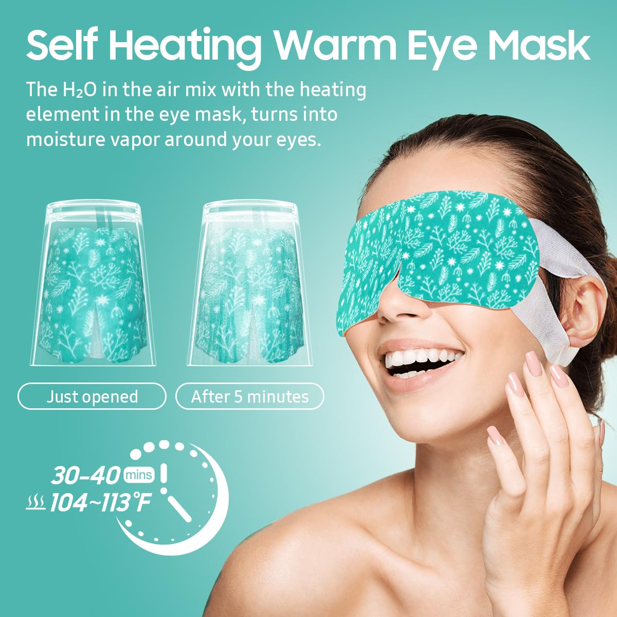 Steam Eye Mask, 20 Packs Heated Eye Mask Warm Compress for Eyes, Disposable Self Heating Eye Mask for Sleep, Spa, Travel Essentials & Relaxation Gifts for Women, Men (Unscented)
