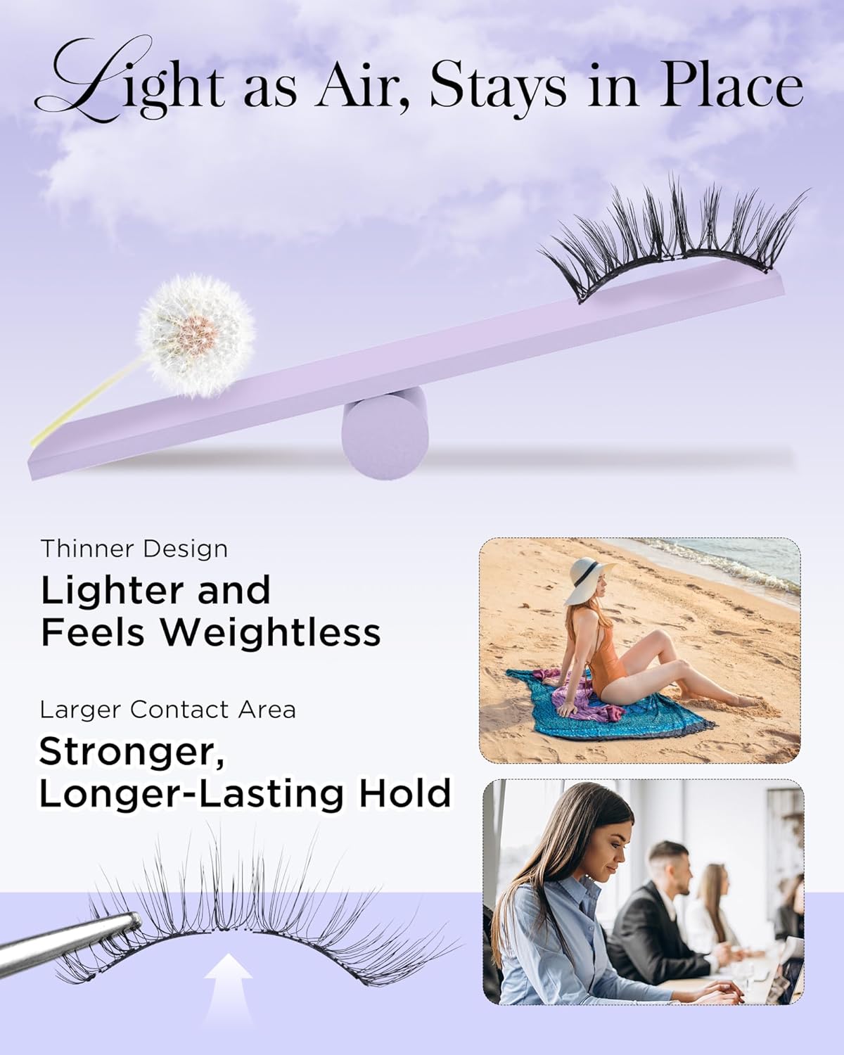 BEYELIAN Magnetic Eyelashes with Applicator Kit, Reusable Natural Look False Lashes, No Glue Needed Soft Magnetic Lashes for Eye MAGIC-14 (Lightweight & Comfortable)