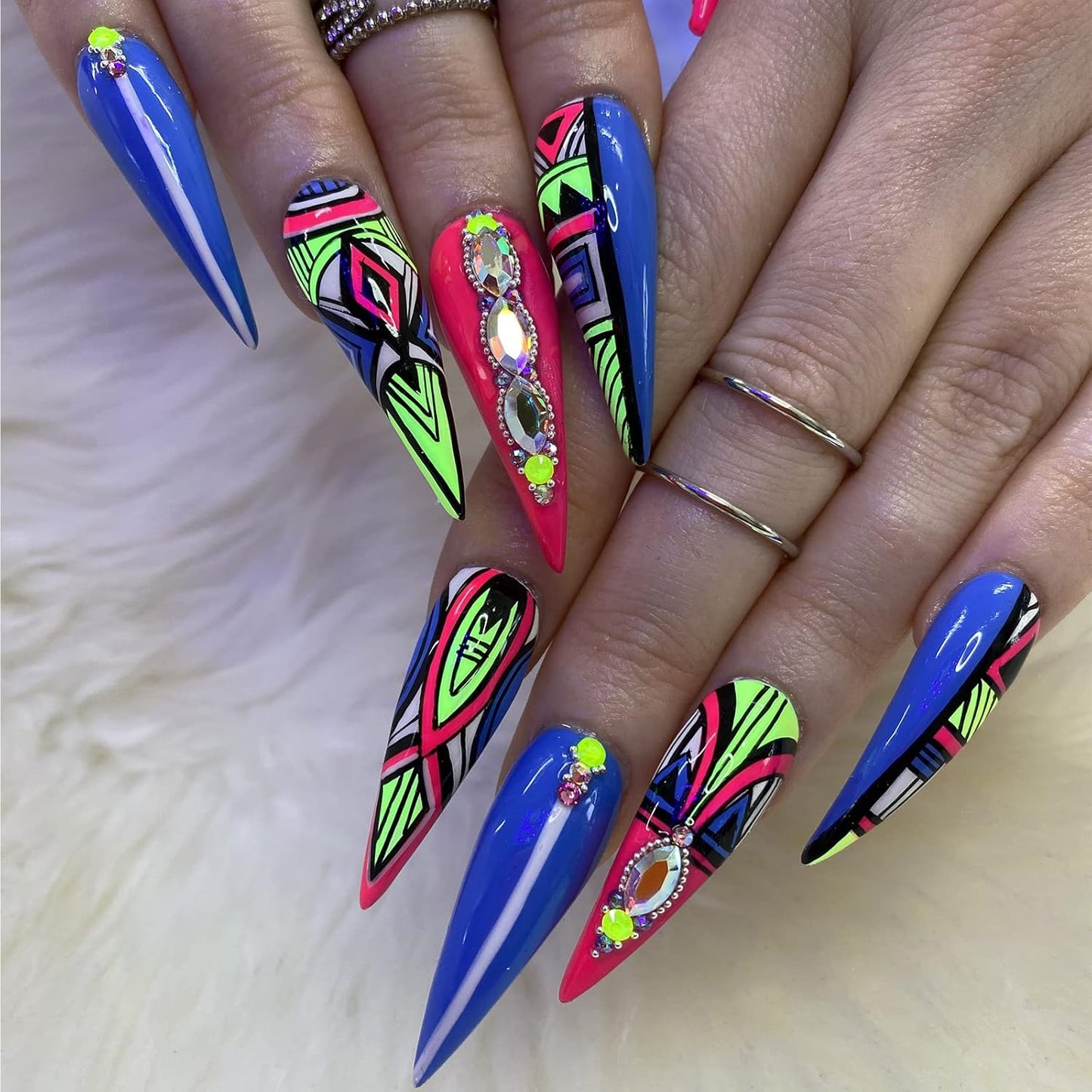 12 Color 3D Nail Art Pens Set, Kalolary Nail Point Graffiti Dotting Pen Drawing Painting Liner Brush for DIY Nail Art Beauty Adorn Manicure Tools