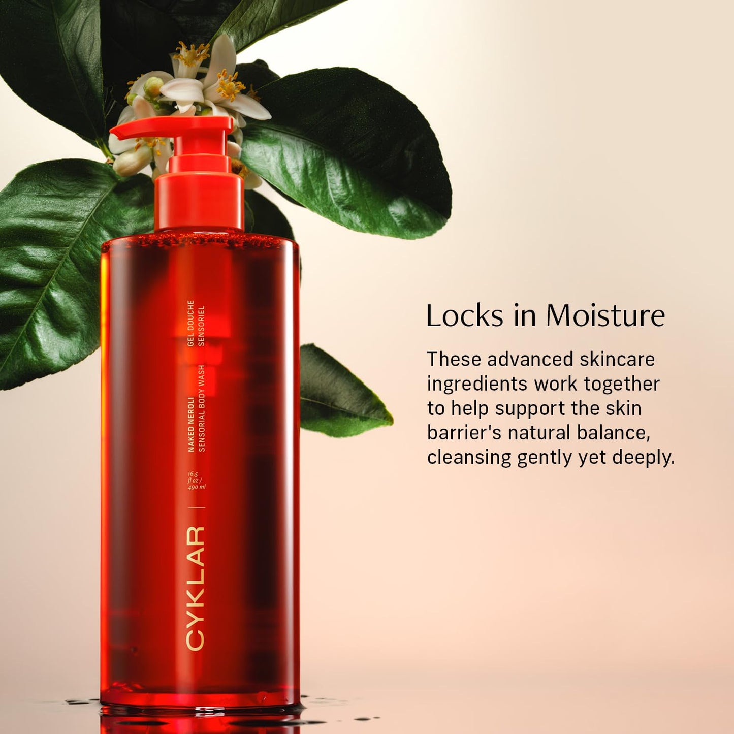 Sensorial Body Wash. Naked Neroli Hydrating Cleanser with Moisture Locking Multi-Oil Complex, Sodium PCA and Glycerin. Nourishing Shower Gel for Women and Men, 16.5 Fl Oz Luxury Bodywash