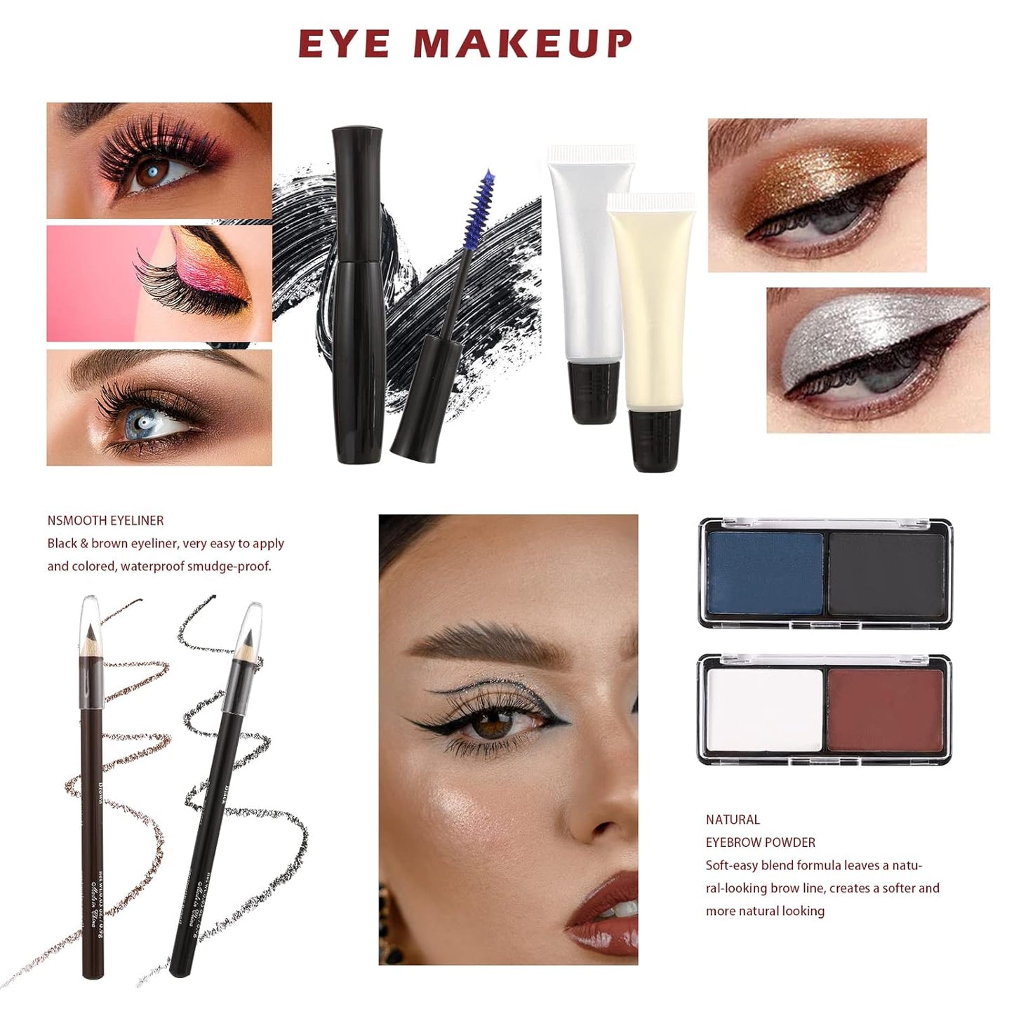 All in One Makeup Kit for Teens, 106 Pcs Professional Makeup Kit for Women Full Kit, Include Eyeshadow Palette, Lipstick Set, Concealer, Foundation, Lipgloss, Makeup Brush(Red)