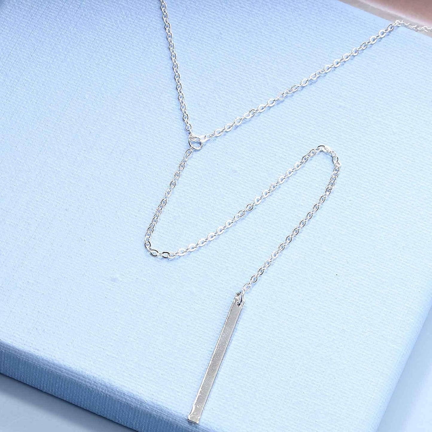 Boho Long Bar Necklace Choker Y Lariat Necklace Chain Minimalist Drop Necklace Jewelry for Women and Girls