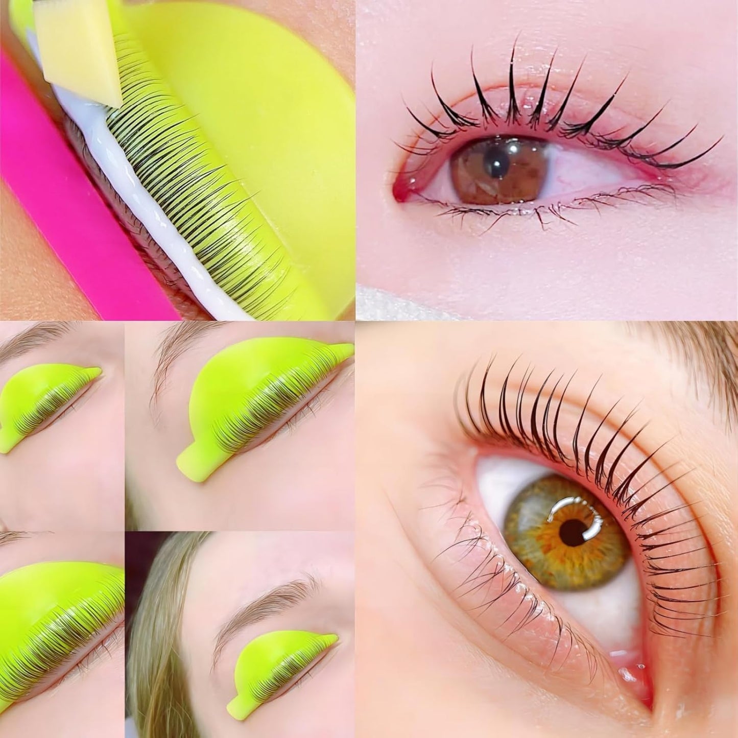 Eyelash Perm Pads Lash Lift Rods Eyelash Perm Silicone Pads 5 Sizes Reusable Soft Lash Lift Pads Shield for Different Length Eyelashes Perfect Lifting (Lemon Yellow)