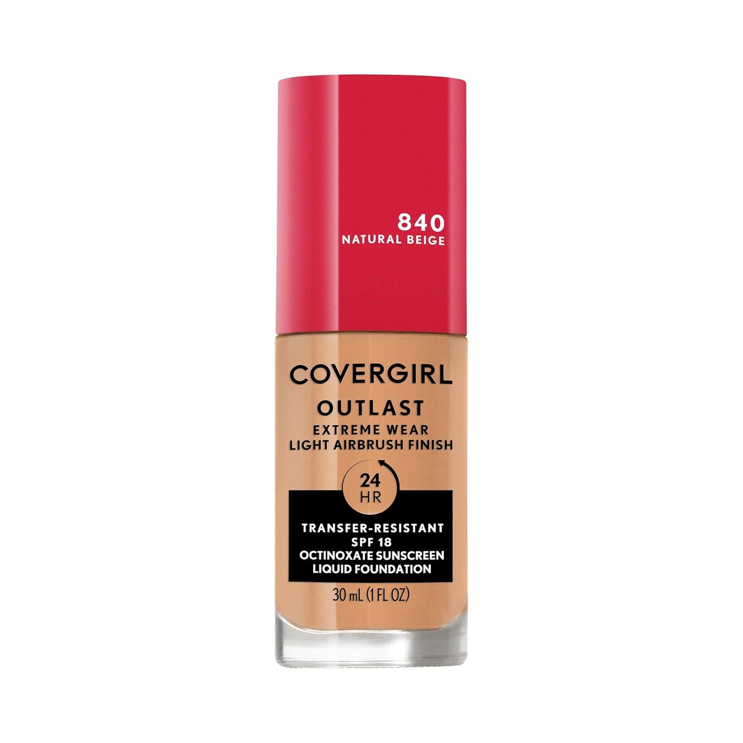 Covergirl Outlast Extreme Wear 3-in-1 Full Coverage Liquid Foundation, SPF 18 Sunscreen, Natural Beige, 1 Fl. Oz.