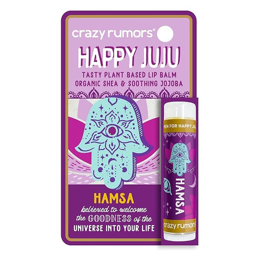 Crazy Rumors Happy Juju All Natural, Plant-Based Lip Balm with Organic Shea & Jojoba 1 Pack (Hamsa)
