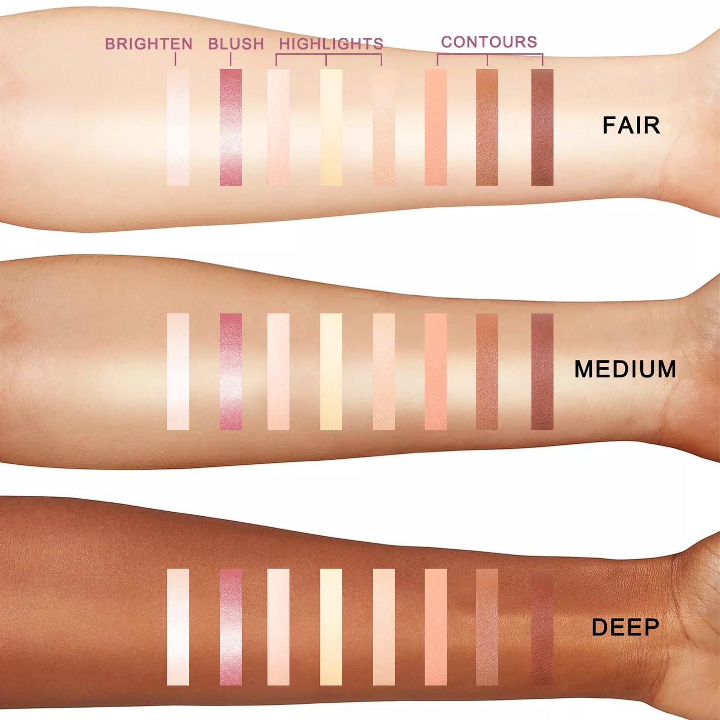 Youngfocus Cosmetics Cream Contour Best 8 Colors Contouring Foundation - Highlighting Makeup Kit/Concealer Palette - Vegan, Cruelty Free and Hypoallergenic - Instruction Manual（Face Blushes）