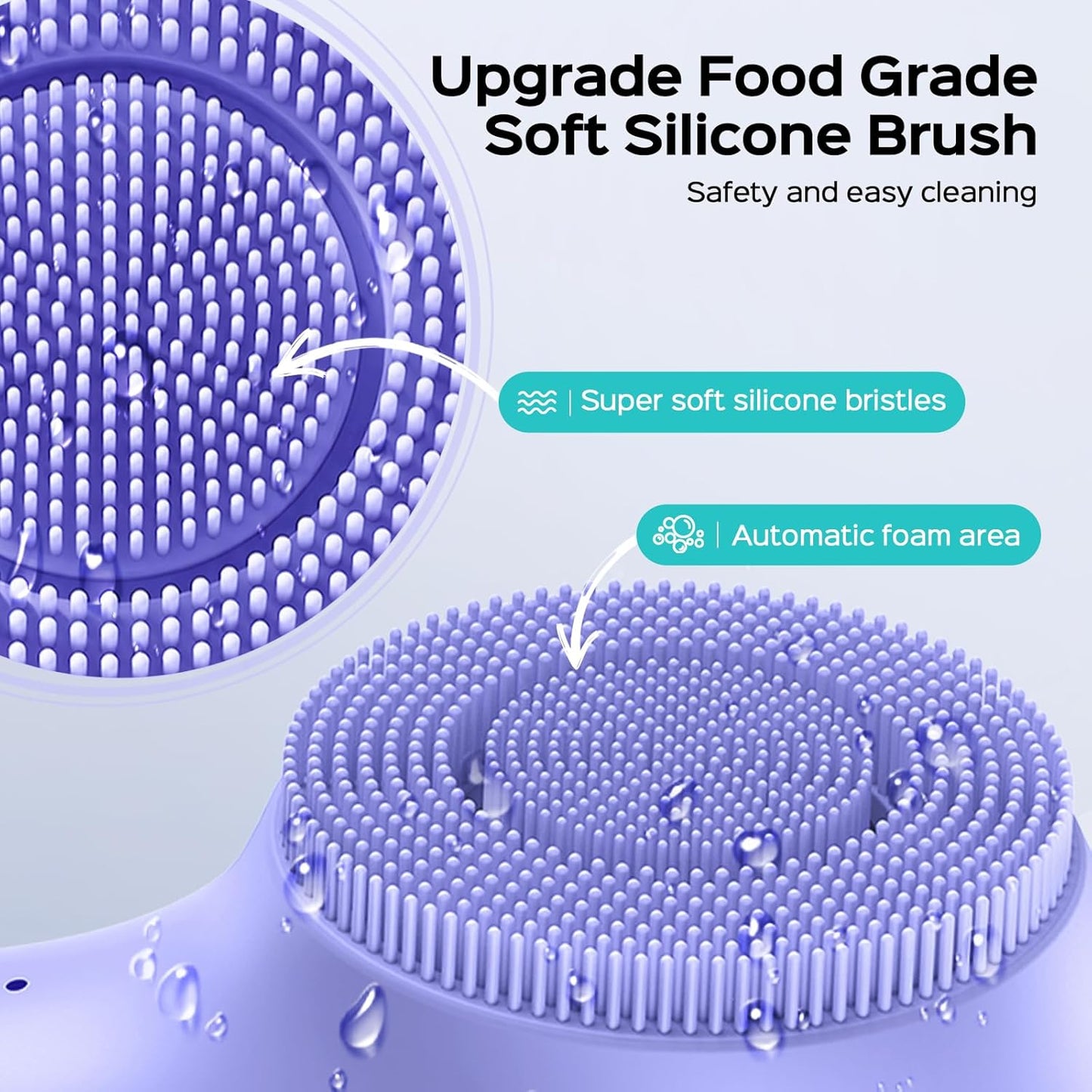 COSLUS Face Scrubber Facial Cleansing Brush: 2 in 1 Spin and Vibration Patented Tech, Silicone Electric Exfoliator Scrubber with Automatic Foaming, Waterproof Face Cleanser Brush for Men and Women