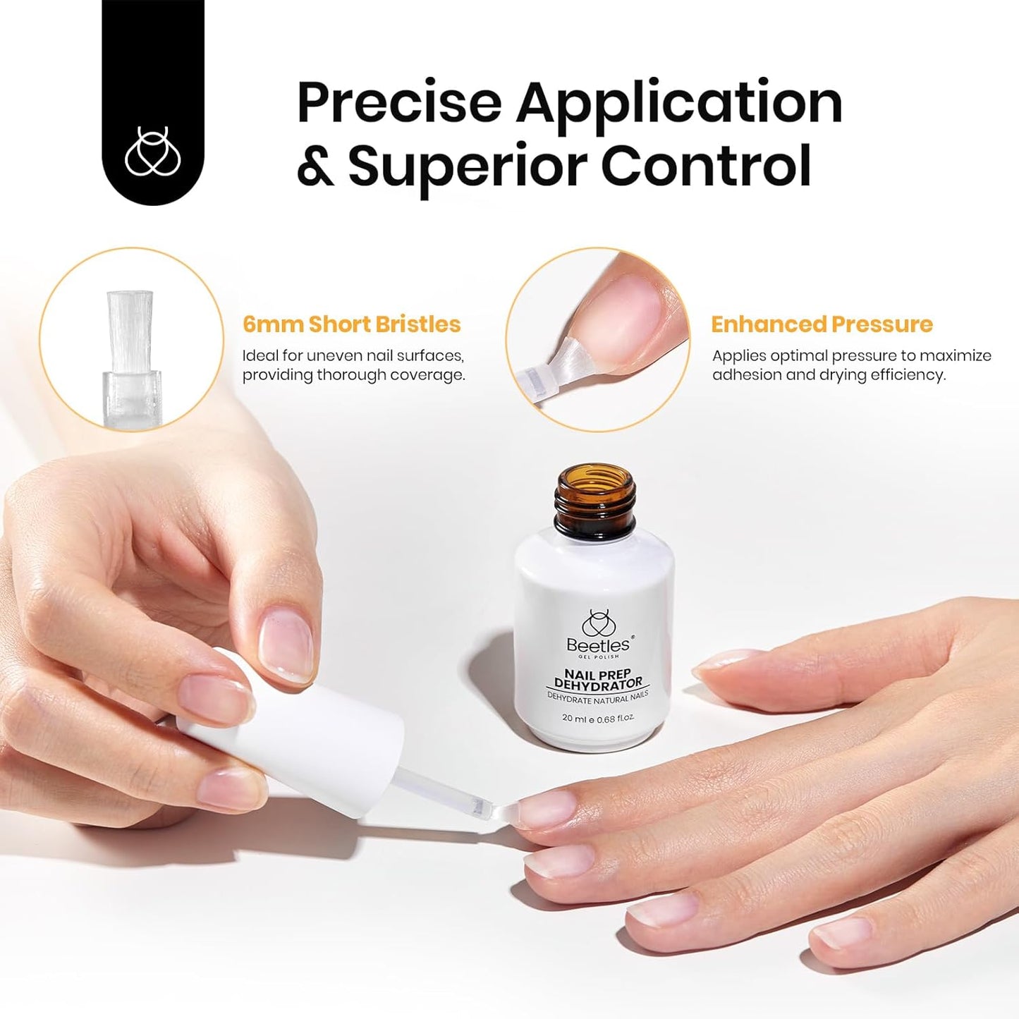 Beetles 20ml Nail Dehydrator : Professional Nail Prep Acid-Free & Hema-Free Dehydrate Bond Primer for Acrylic and Gel Polish