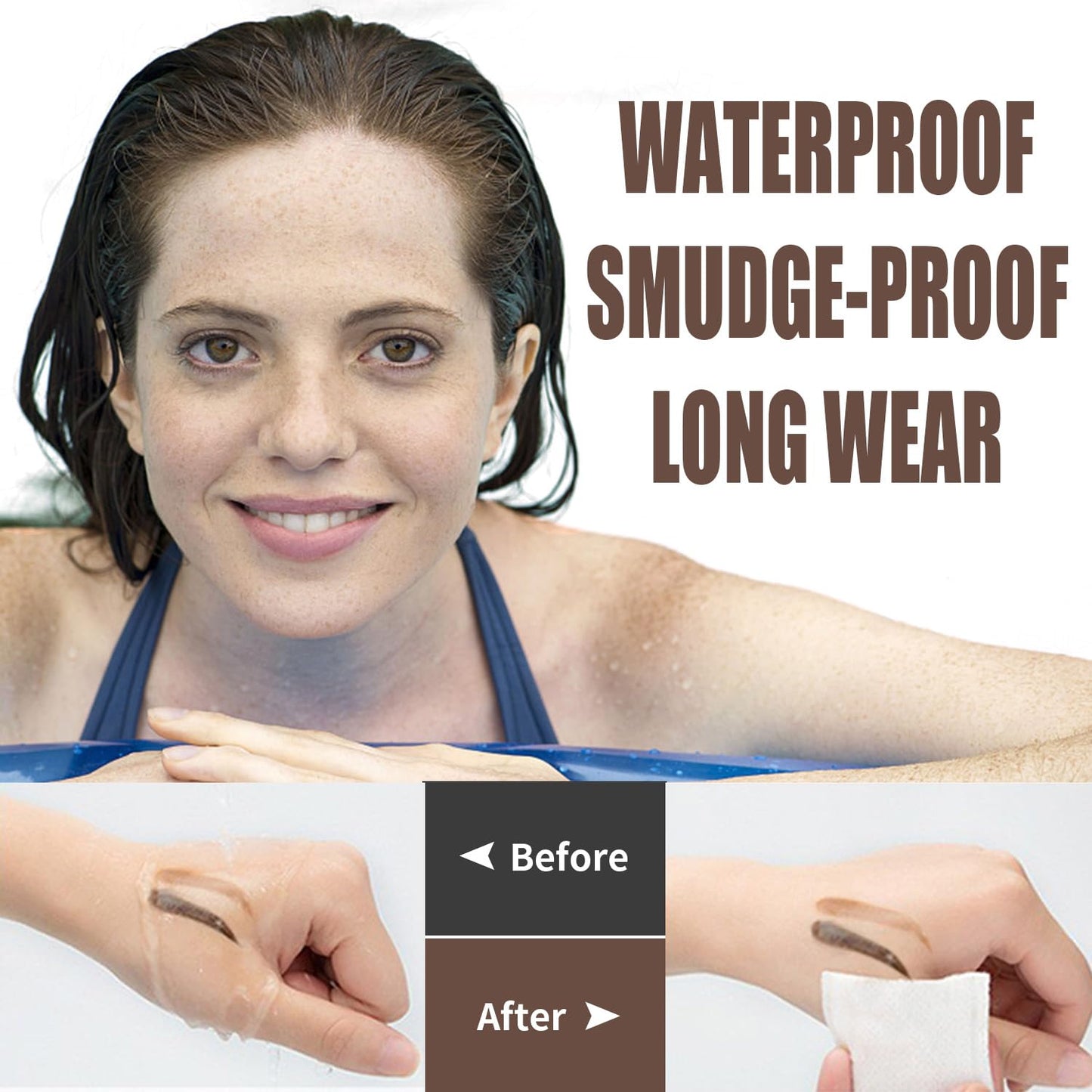 ALLROSE Eyebrow Stencils Eyebrow Stamp Stencil Kit Eyebrow Kits Tool 0108 (Brown 02)