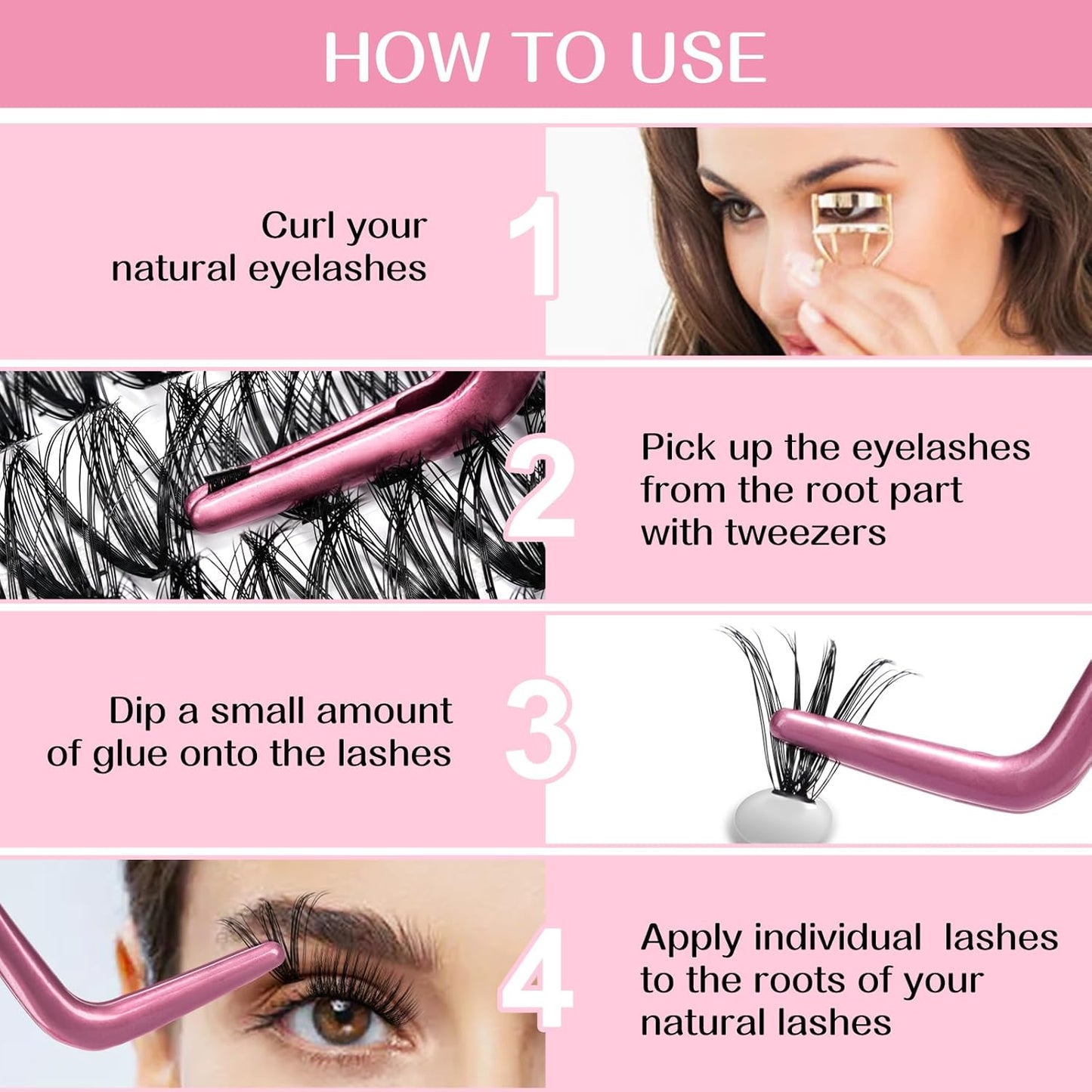 280 Pcs Individual Lashes 30D+40D Mixed Lash Clusters 14 Rows Cluster Lashes that Look Like Eyelash Extensions DIY Lash Extension Self Application At Home (30+40-D-14)