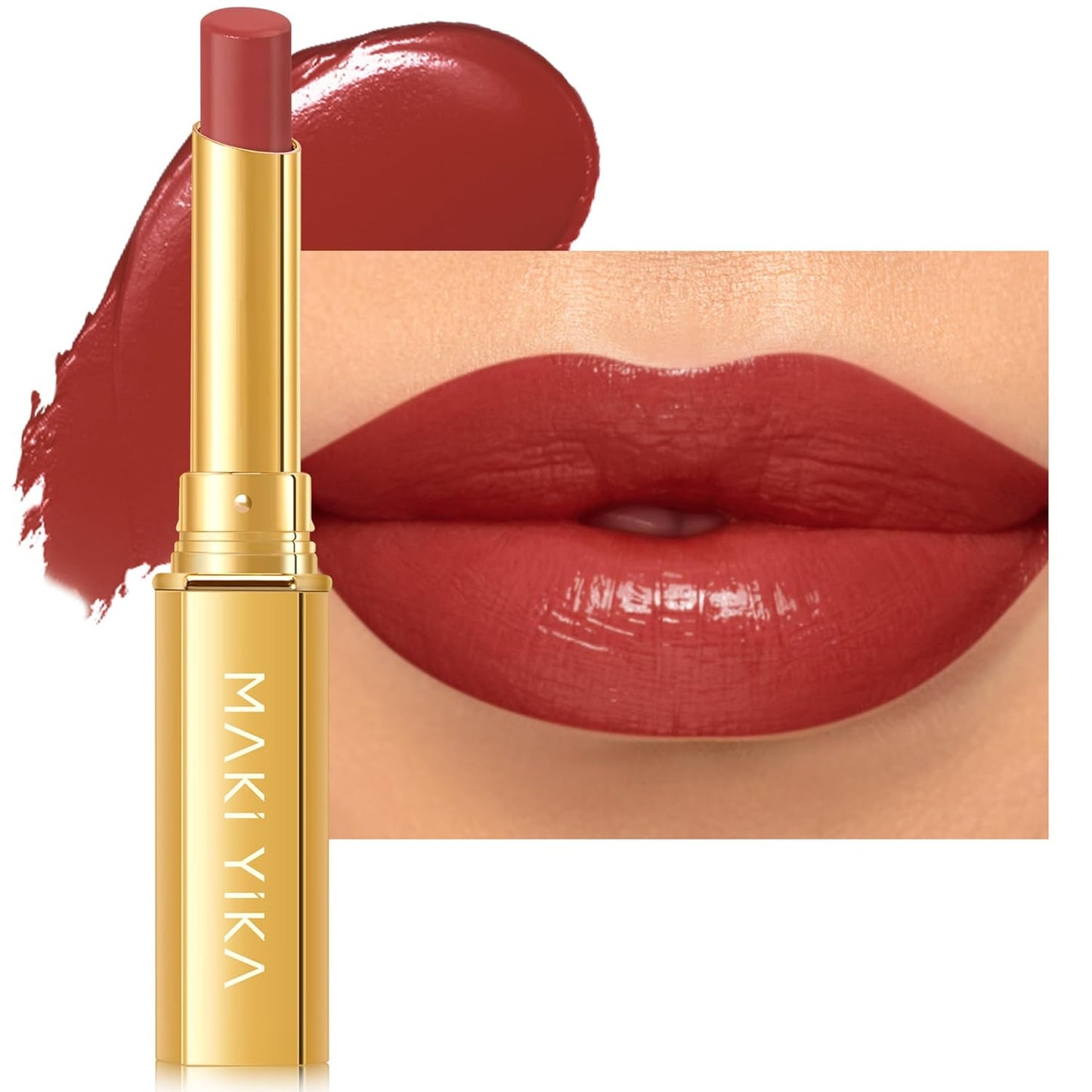 MAKI YIKA Red Lipstick for Women Moisture Hydrate Lipsticks Glossy Dark Red Lipsticks Sheer Finish Lightweight Tinted Lip Balm (Z12 Pampas)