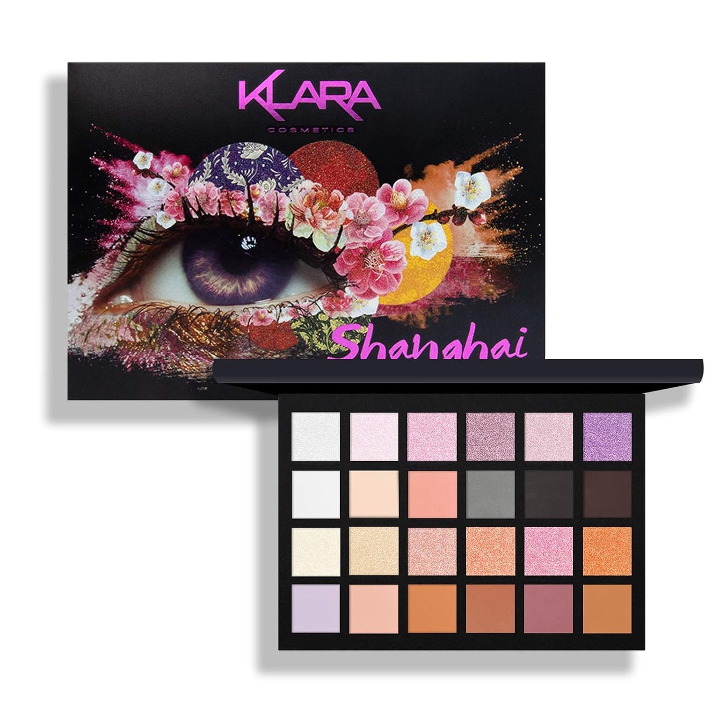 24 Eyeshadow Palette - Festive Vibrant Shimmer Matte Warm Neutral Sparkling Eye shadow Palette (Shanghai)