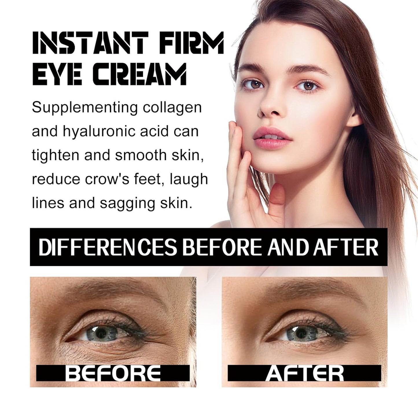 Caffeine Eye Cream, Eye Tightener Under Eye Cream,Eye Cream Reduces Under Eye Bags, Dark Circles & Puffiness, Anti Aging Fine Lines