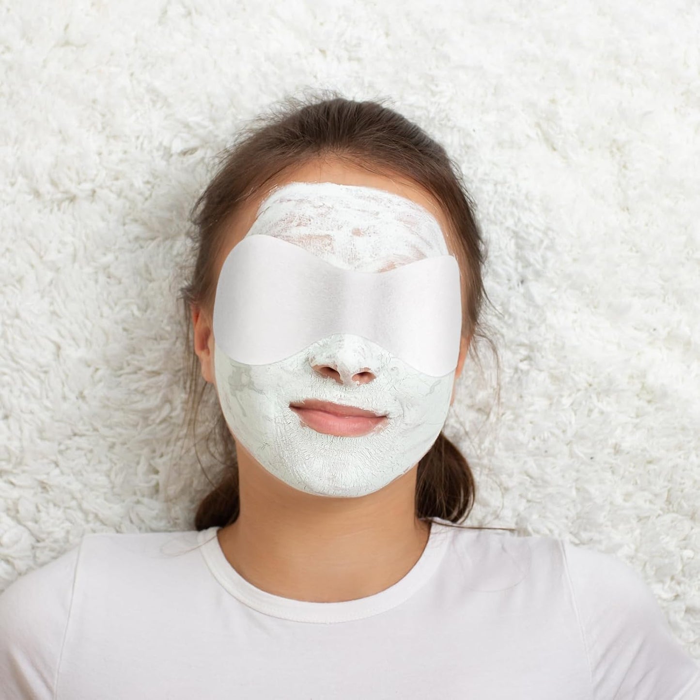 100PCS Disposable Eye Mask Paper Non Woven Eye Covers Cotton Eye Care Patches Pads Facial Skincare Spa Paper for Home Salon Beauty Tools