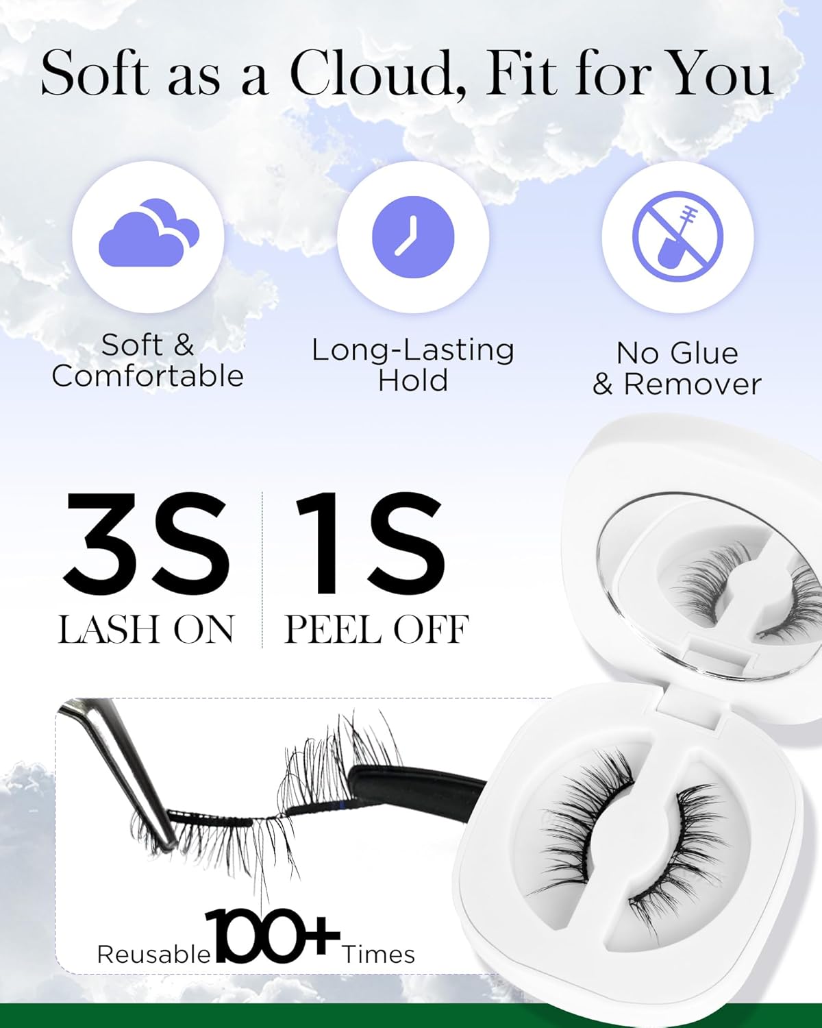 BEYELIAN Magnetic Eyelashes with Applicator Kit, Reusable Natural Look False Lashes, No Glue Needed Soft Magnetic Lashes for Eye MAGIC-14 (Lightweight & Comfortable)