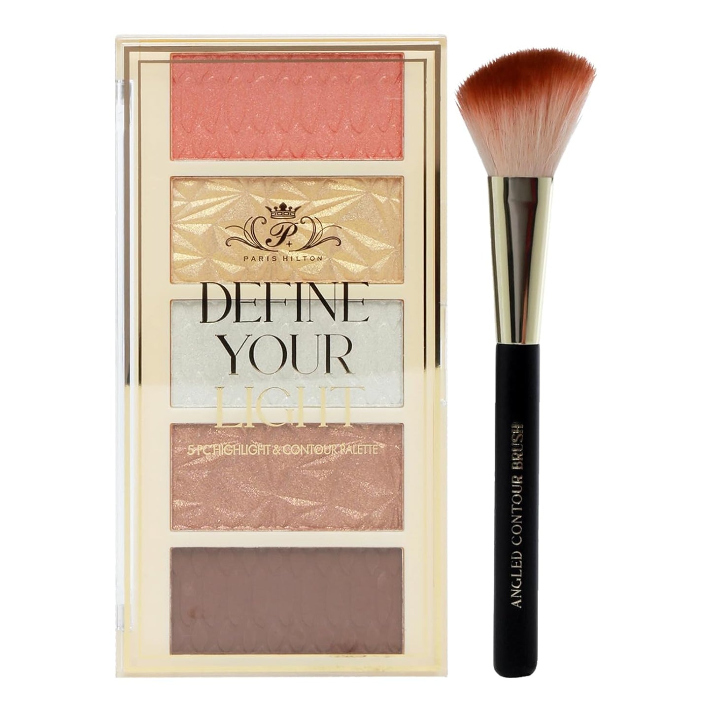 Paris Hilton Define Your Light Set - Blendable Highlighter Makeup with Vibrant Blush, Bronzer and Contour Palette - Makeup Palette with Brush - 1 pc