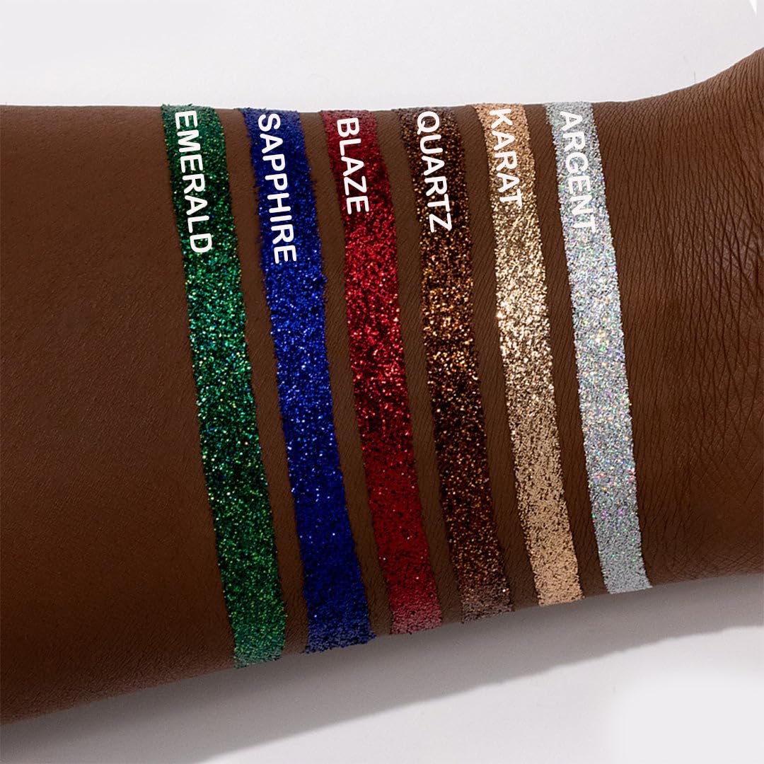 Glitter Eyeshadow Palette, Pressed Pigmented Mineral Ultra Eyeshadow Palette, Long Lasting, Quick Drying, Loose Glitter Glue for Eye Crystals Makeup