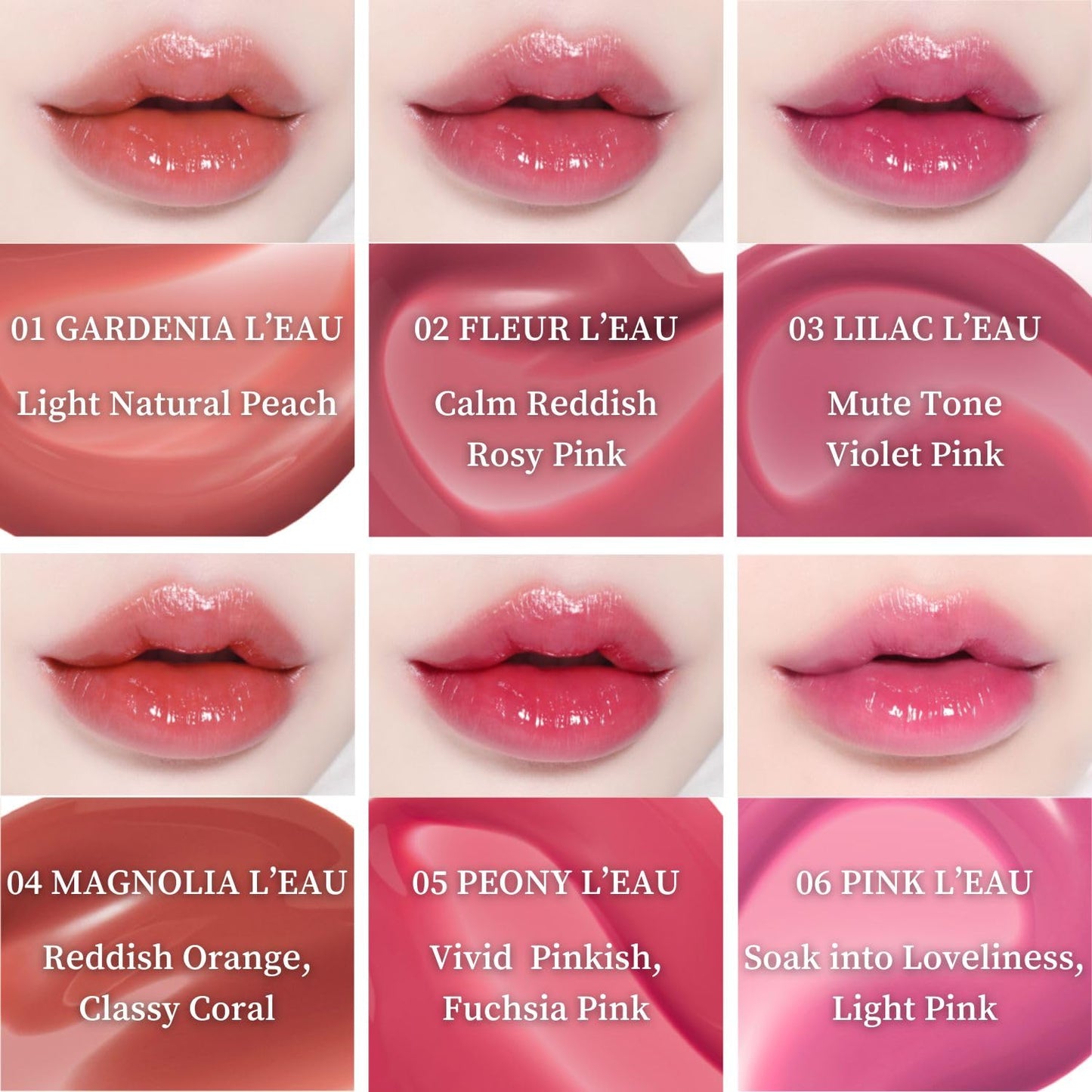 BBIA L’EAU Tint – Glossy & Glow Lip Stain, Watery Lip Tint, Non-Sticky, High Shine Finish, Long-lasting, Moisturizing, Lightweight, Natural, Daily Use, Vegan, Korean Lip Makeup (06 PINK L'EAU)