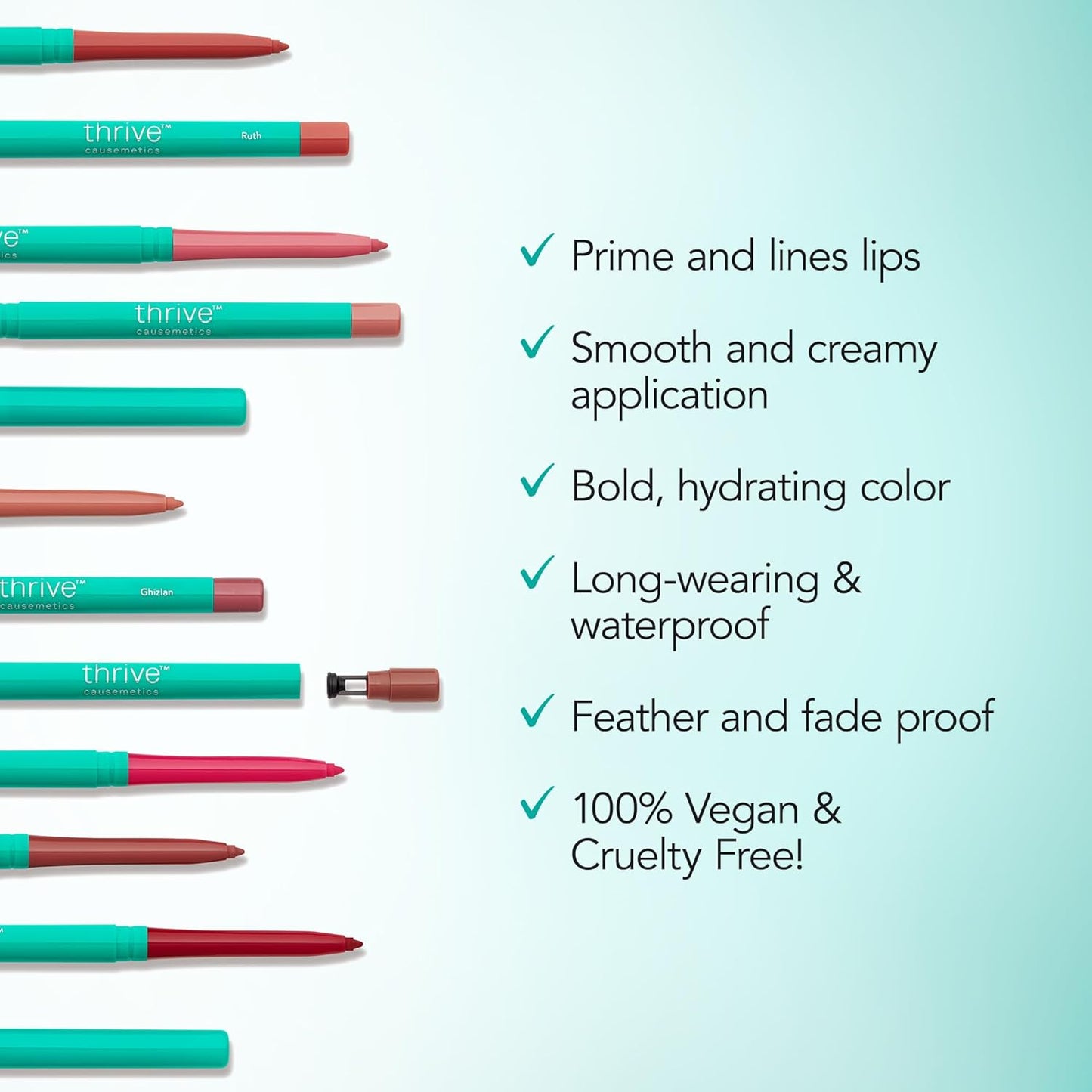 Thrive Causemetics Lip Filler Long-Wearing + Plumping Lip Liner, Shea Butter Hydrating Lip Plumper Retractable Lip Liner Pencil, Built In Sharpener, Vegan & Cruelty Free, Maureen (Petal Pink)